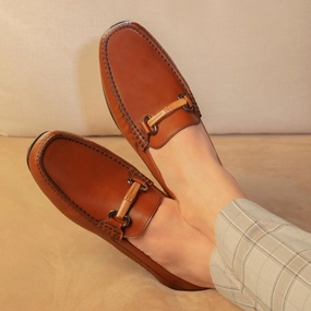 Pennies In Penny Loafers The Prodo Brown Men's Handcrafted Leather Driving Loafers Tresmode
