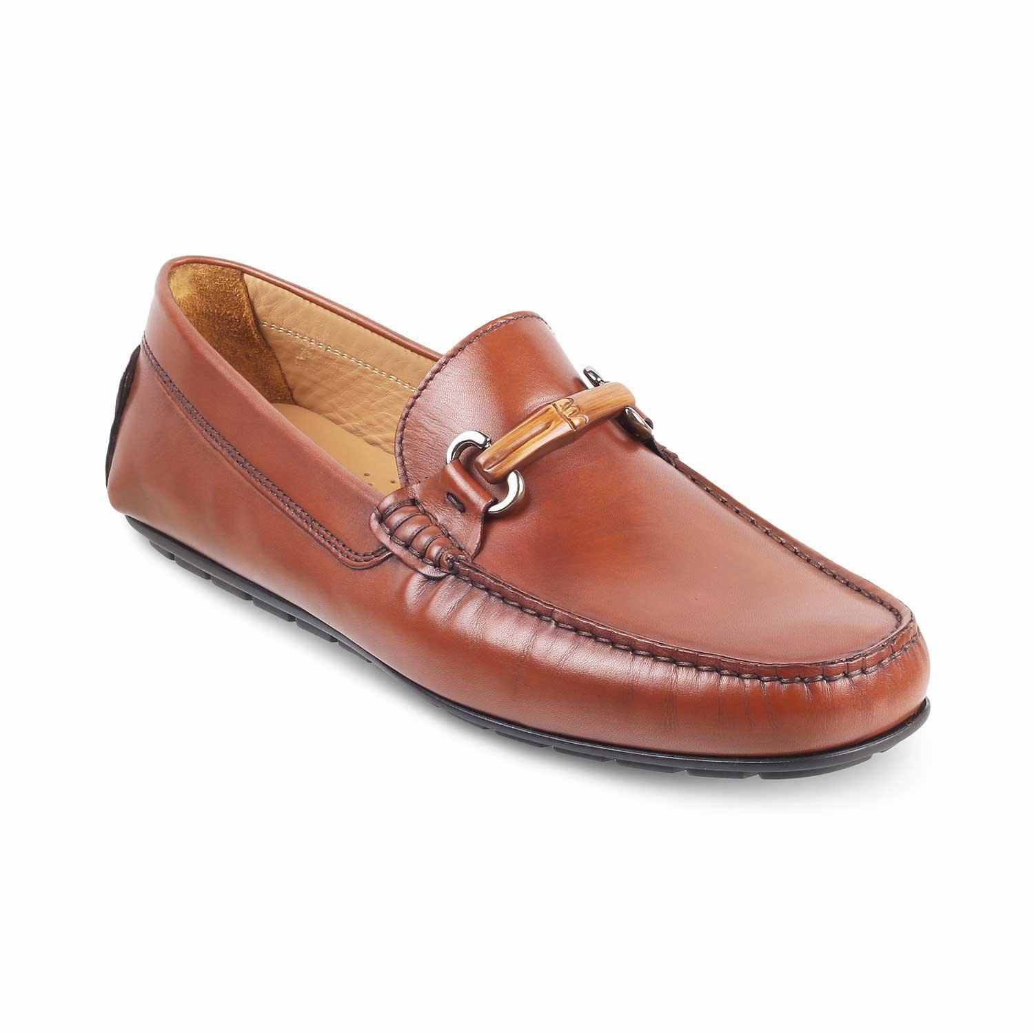 The Prodo Brown Men's Handcrafted Leather Driving Loafers Tresmode Leggings With Loafers