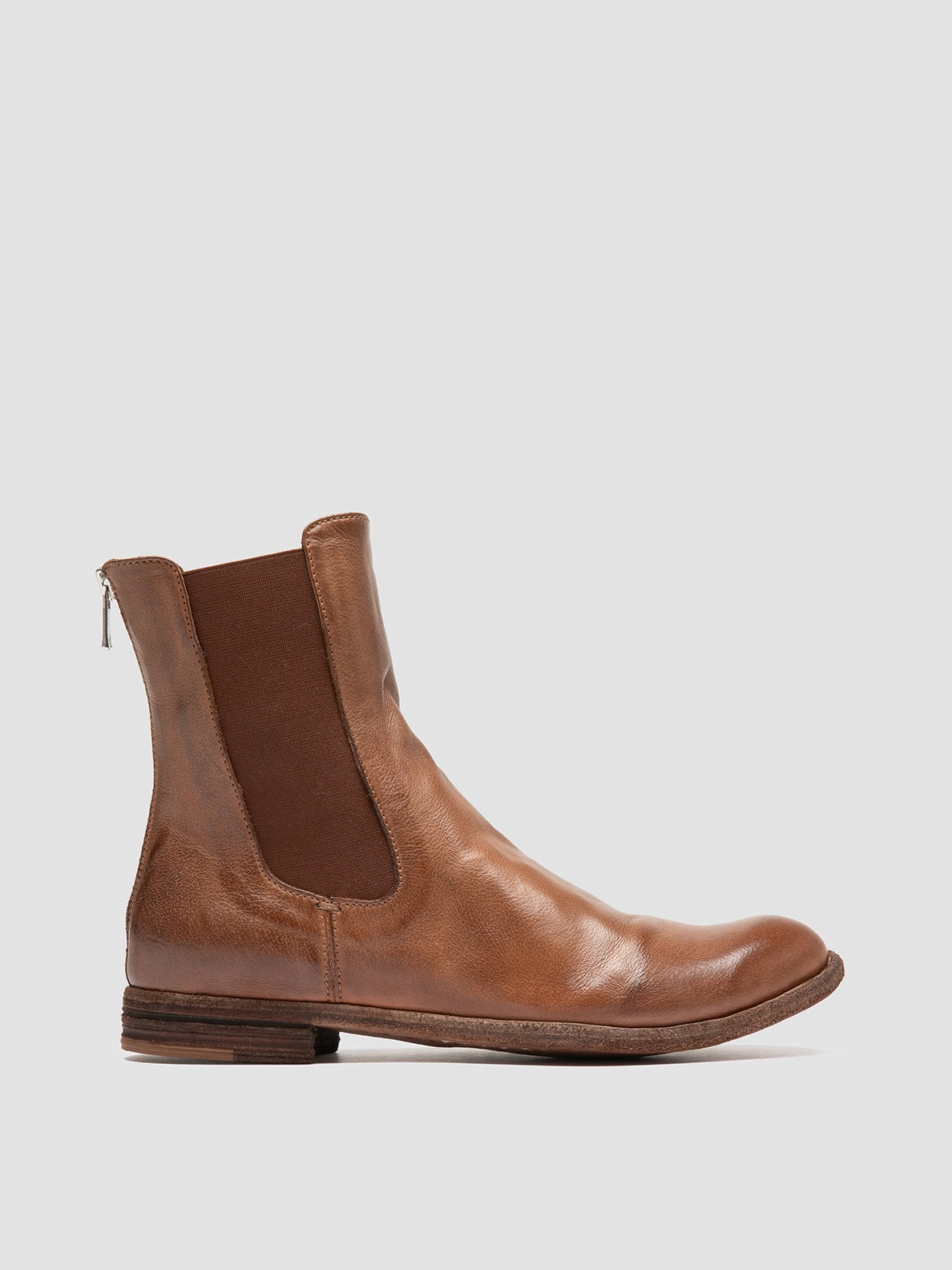 Chelsea Boots In Suit LEXIKON 551 - Light Brown Leather Zipped Boots