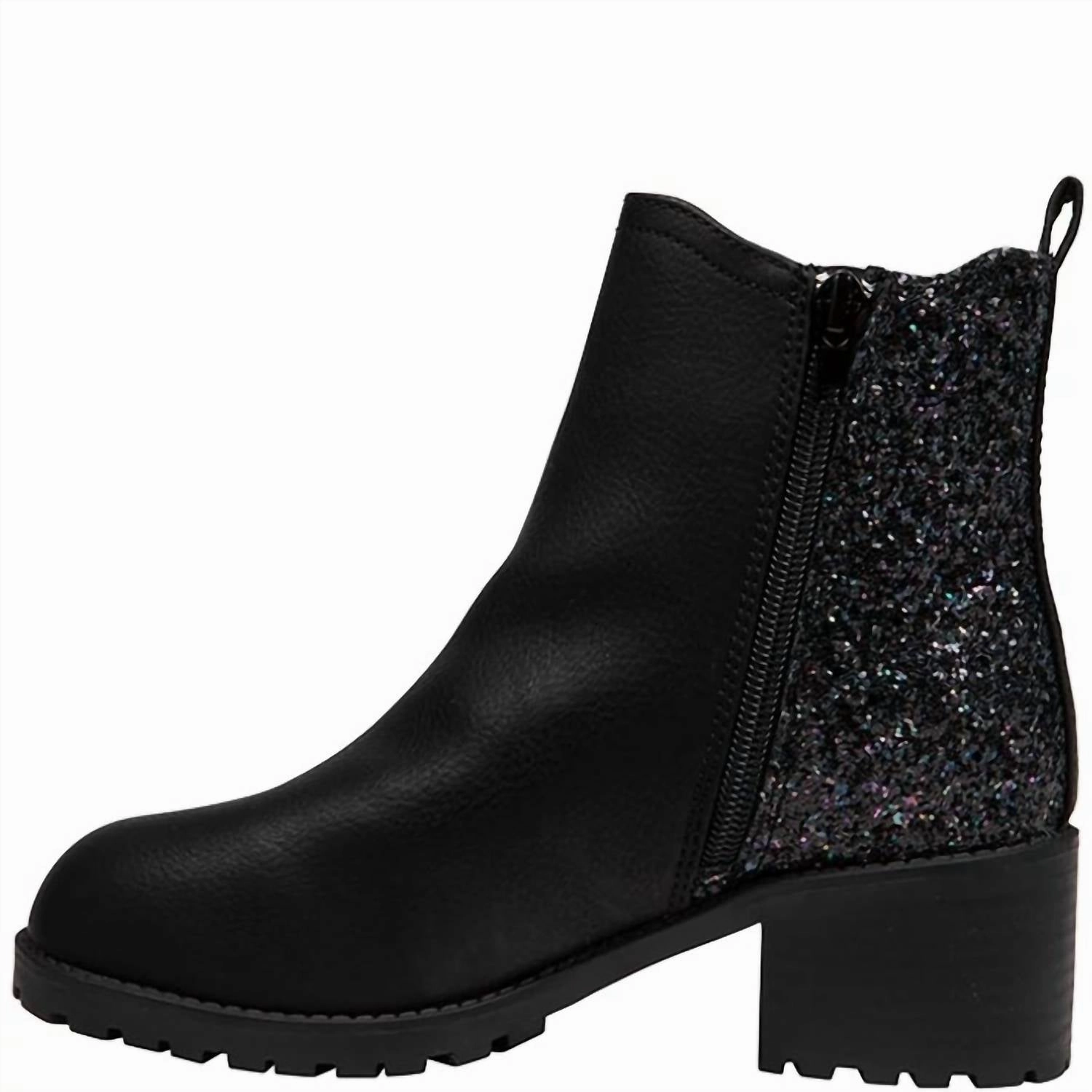 Girl's Mia Little Pratt Boots In Black Steel Boots