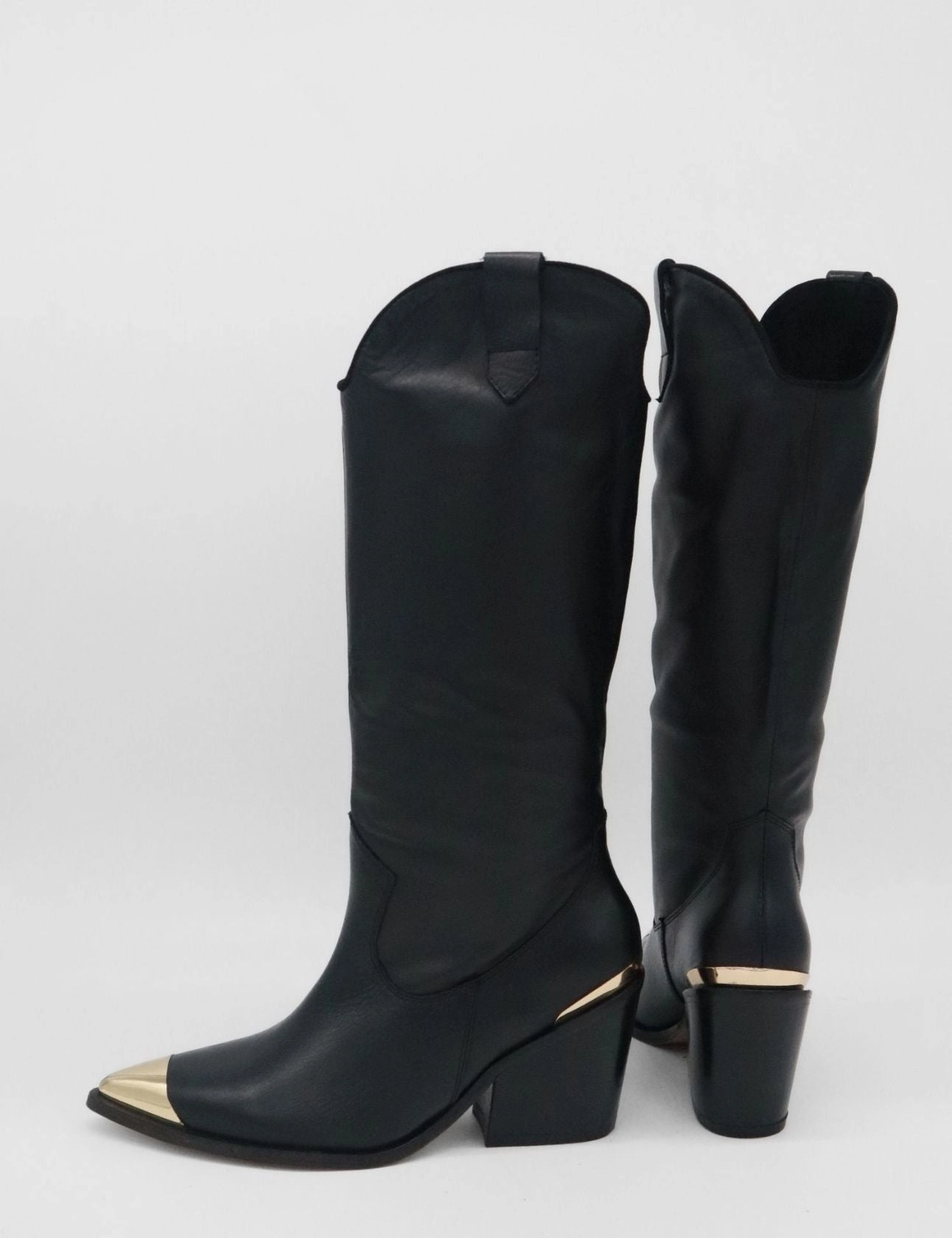 Prince knee-high 2-in-1 convertible boots in black suede & leather women's shoes Debut Wide-calf Knee-high Kitten-heel Dress Boots