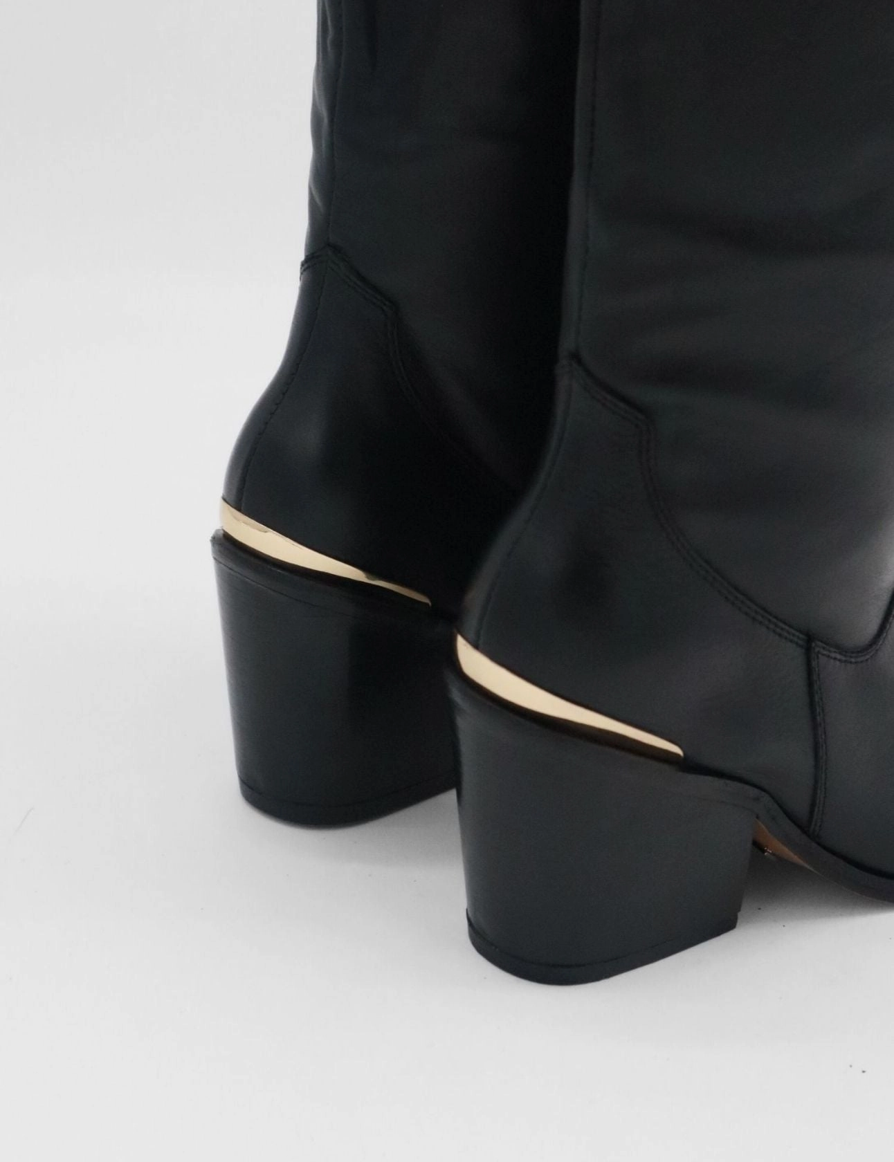 Cheap Over The Knee Boots Prince knee-high 2-in-1 convertible boots in black suede & leather women's shoes