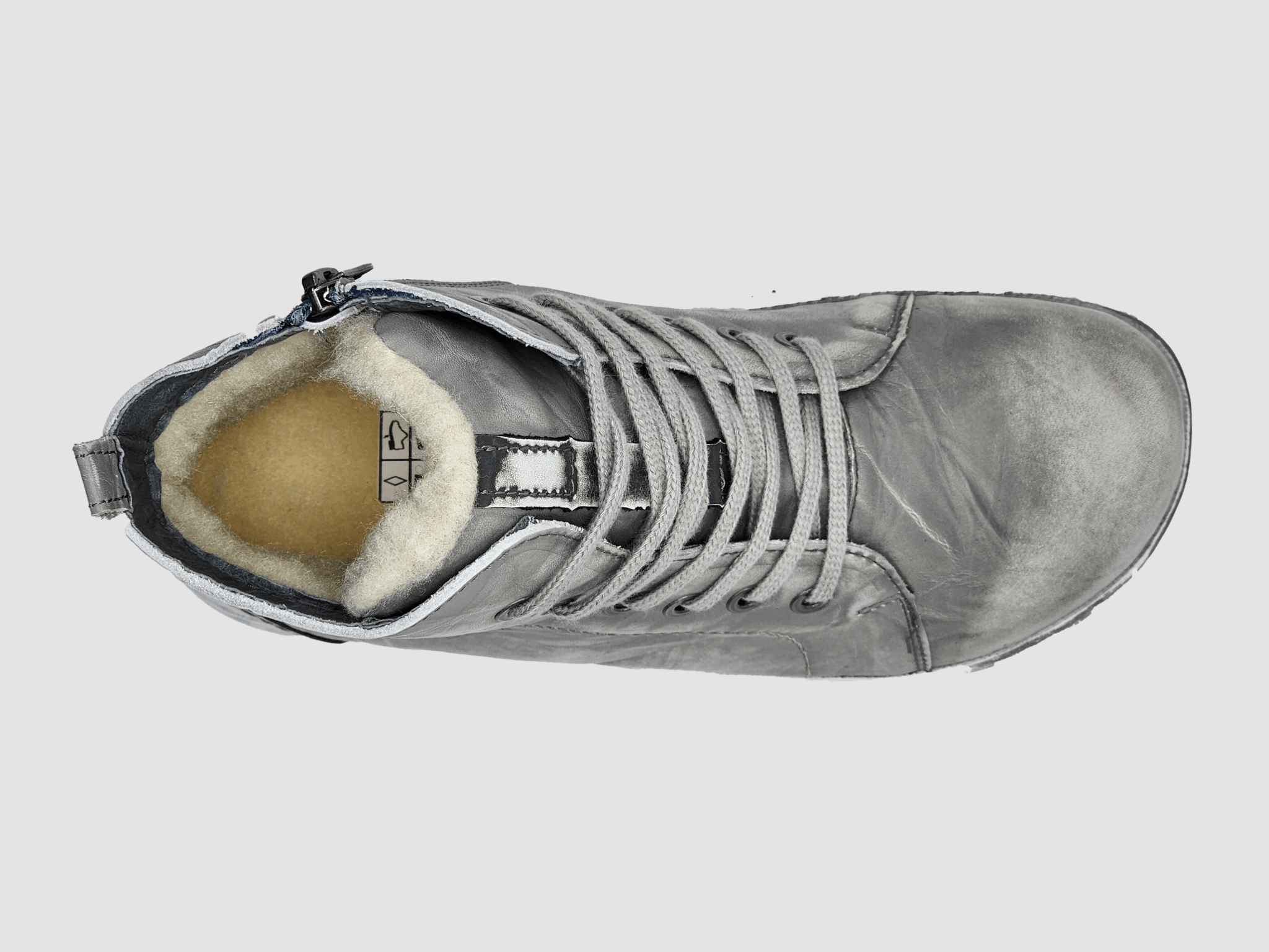 Women's Original Thick Wool-Lined Zip-Up Leather Boots - Grey Arctic Pro Boots