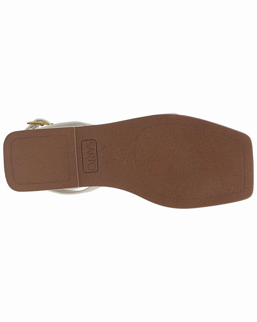 Franco Sarto Logan Leather Thong Strappy Flat Sandals