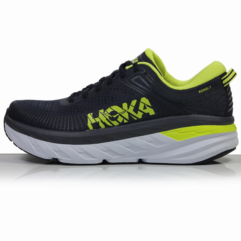 Waffle Debut Vintage Running Shoes Hoka One One Bondi 7 Men's Running Shoe - Odyssey Grey/Deep Well