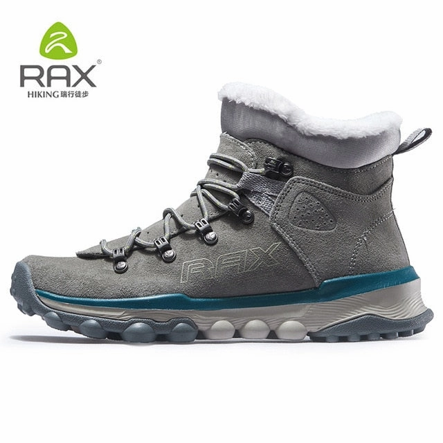RAX Snow Boots Men Fur Lining Anti-slip Hiking Shoes Women Lightweight Outdoor Sneakers for Men Trekking Boots Moutain Climbing Hoka One One Hiking Boots Review