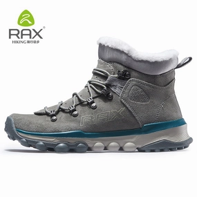 RAX Snow Boots Men Fur Lining Anti-slip Hiking Shoes Women Lightweight Outdoor Sneakers for Men Trekking Boots Moutain Climbing Best Orthotics For Hiking Boots