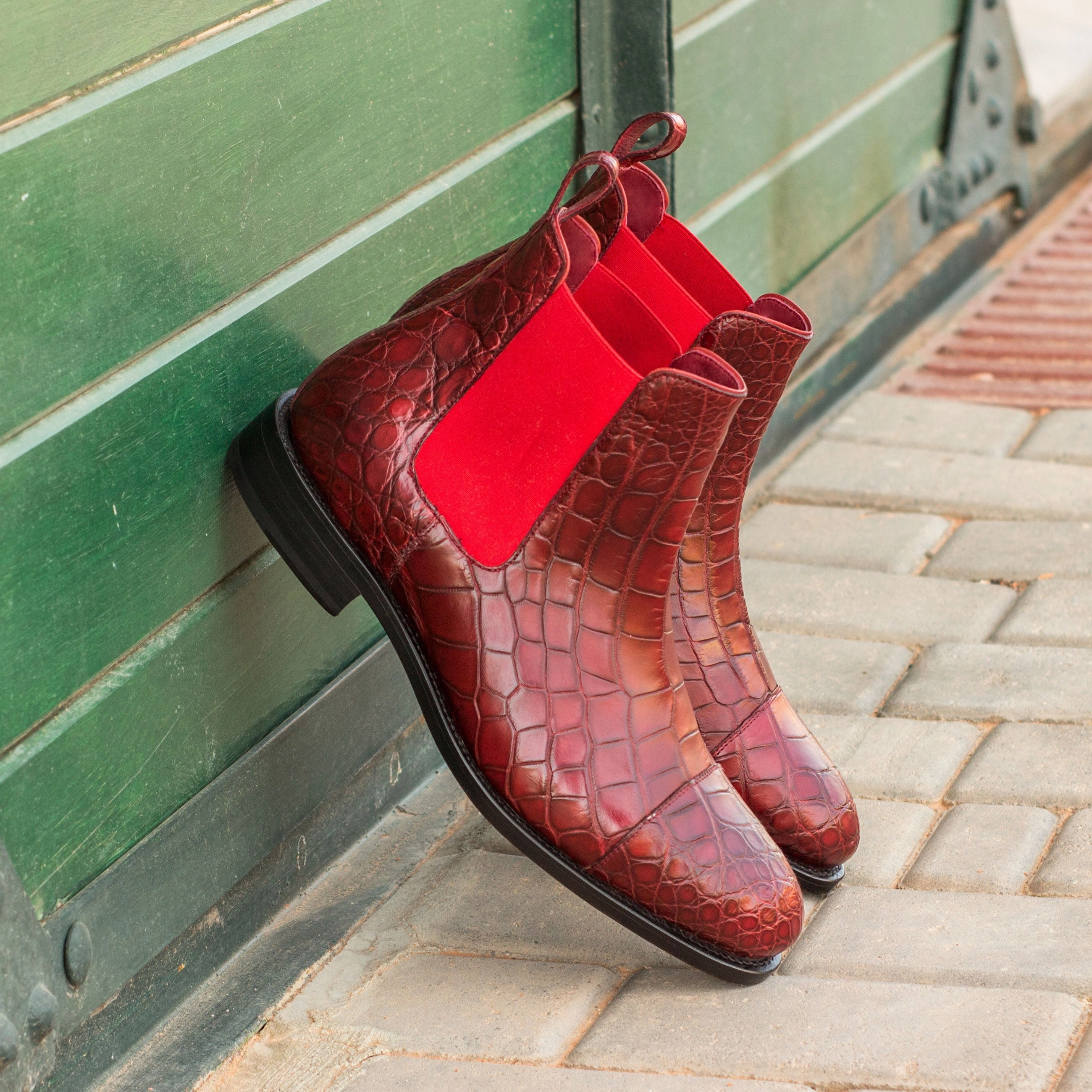 Red Alligator Chelsea Boots Refined Slim Fit Chelsea Boots Hunter