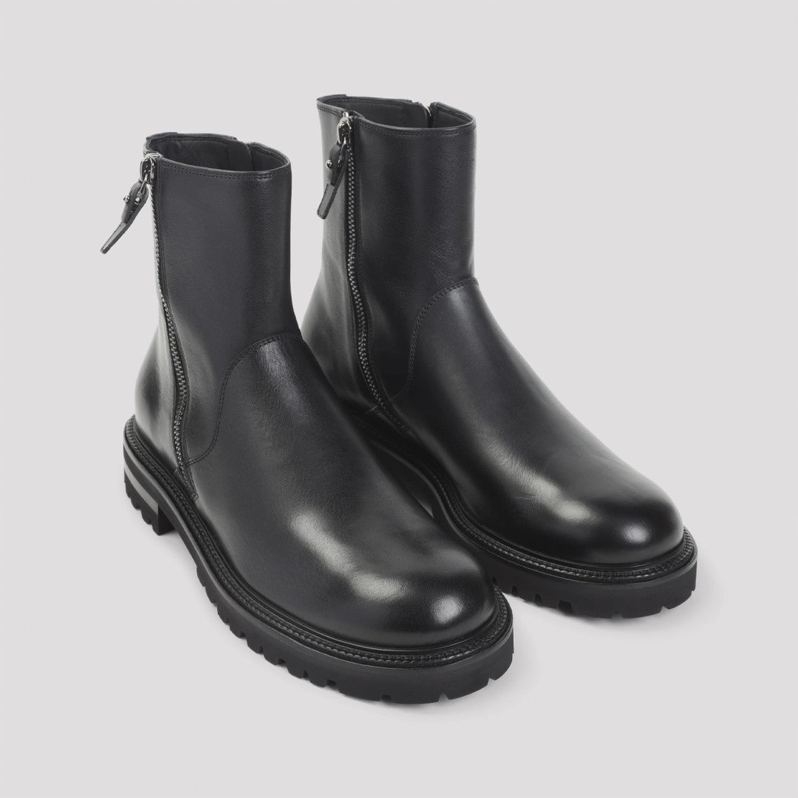 Refined Black Ankle Boots With Polished Finish Extended Calf Boots