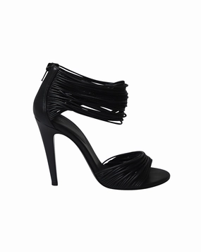 Mary Jane Sandals Bottega Veneta Strappy High Heel Sandals in Black Leather