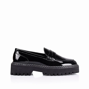 Neo Chunky Loafers - Black Patent Cathy Brogues