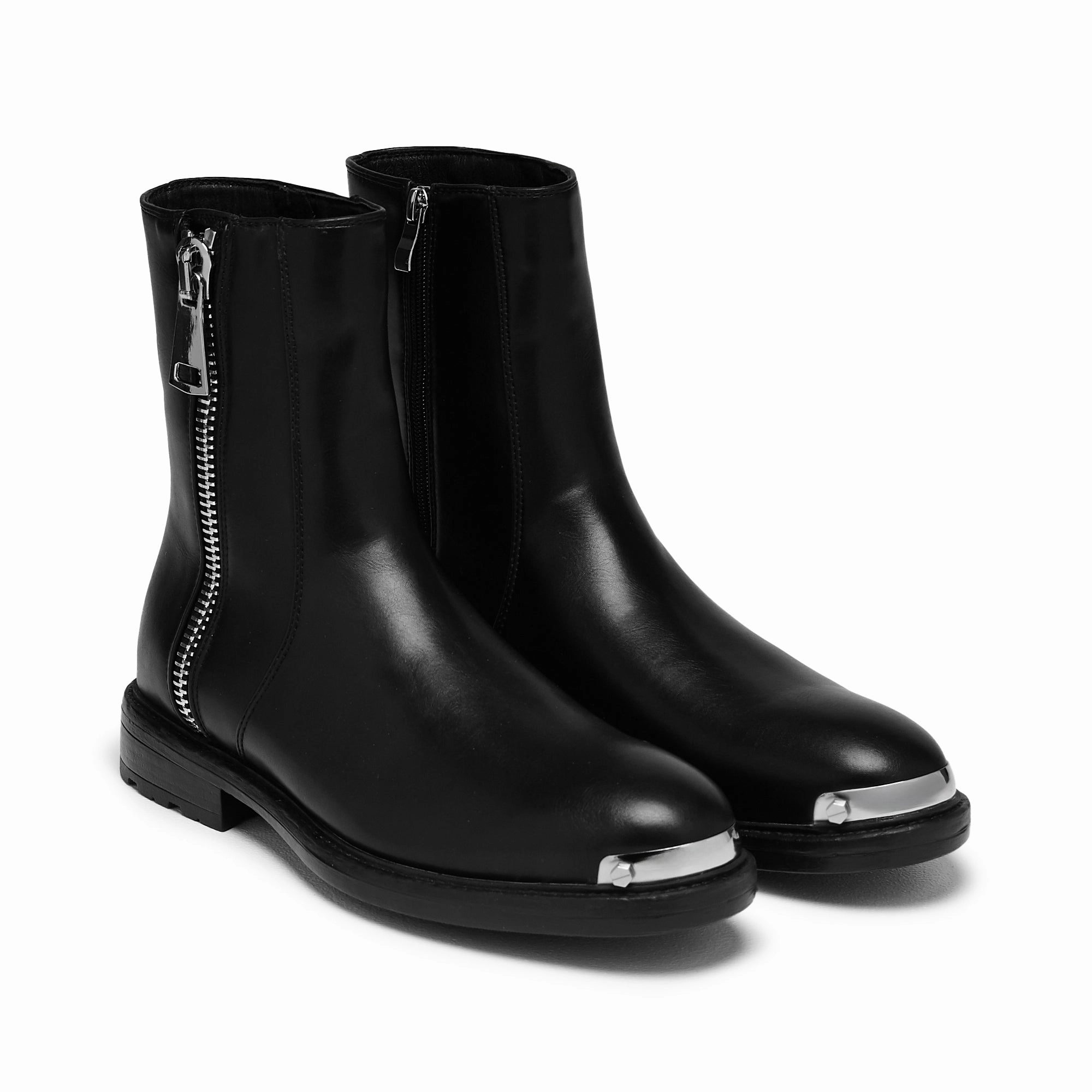 Leather Chelsea Boots Platform Regicide Men's Zip-up Boots - Black