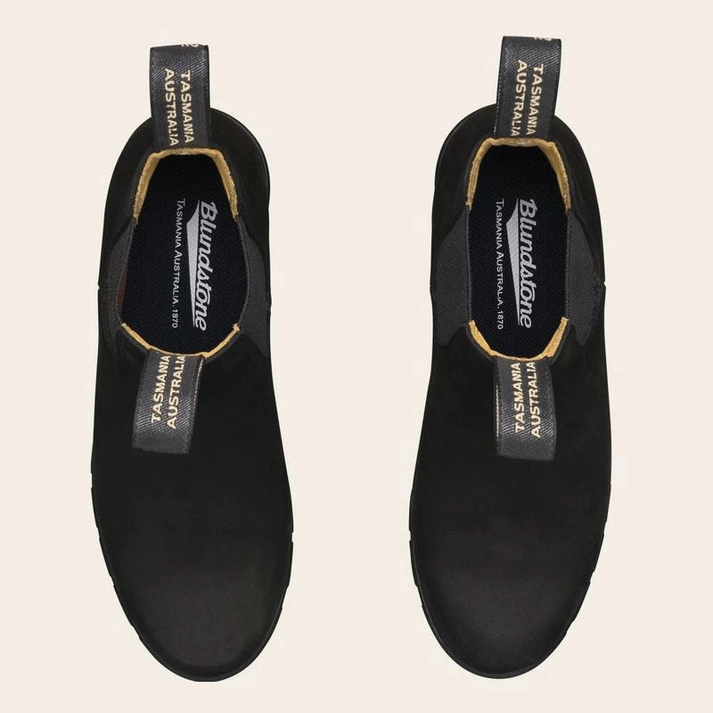 Blundstone 1960 Heeled Chelsea Boot in Black Nubuck Audrick Platform Chelsea