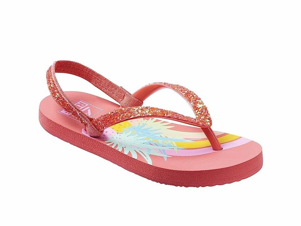 Reef Little Stargazer CJ2021 Sandals Kids Pink Heel Strap Flip Flops JOBB727 Suede Footbed Flip Flops