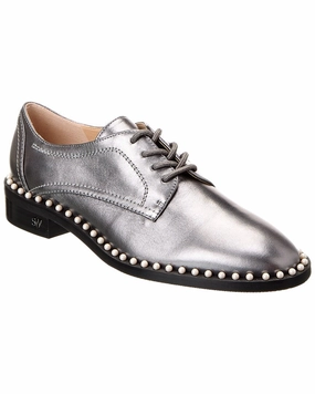 Stuart Weitzman Kiran Pearl Leather Oxford Oxford Leather Dress Shoes