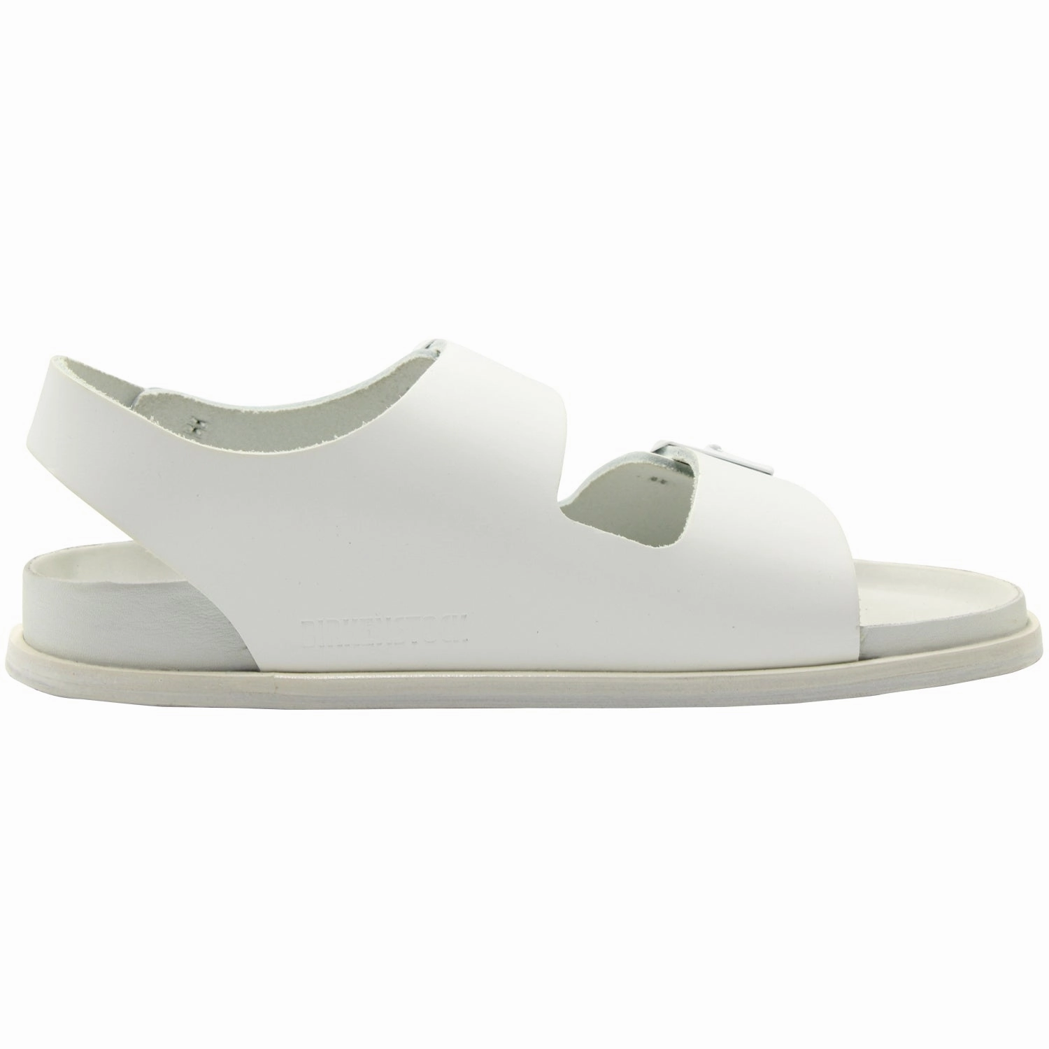 Birkenstock Arizona Double Buckle Slide Sandals in White Leather Abeo Sandals