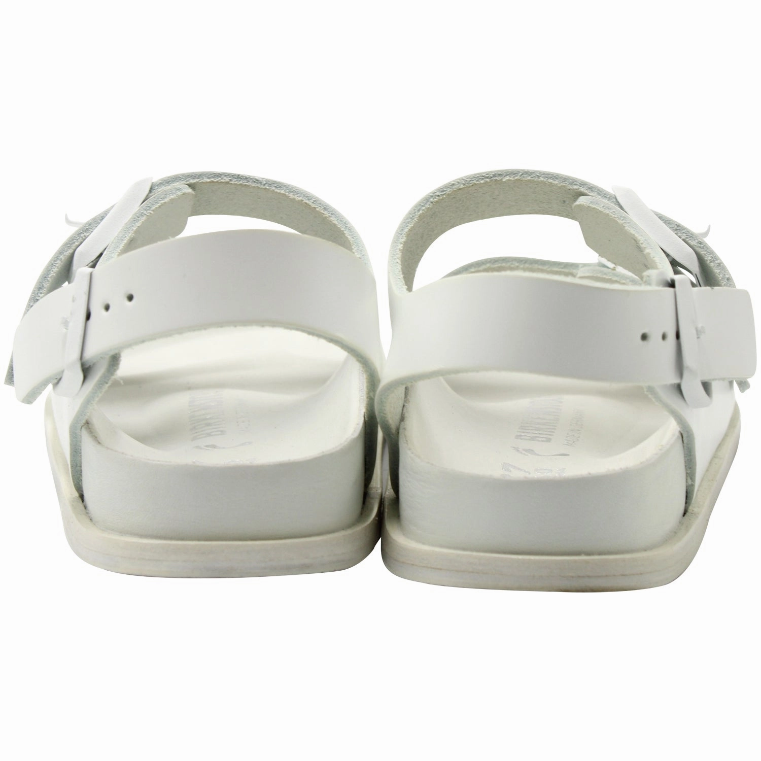 Sandals Us Virgin Islands Birkenstock Arizona Double Buckle Slide Sandals in White Leather