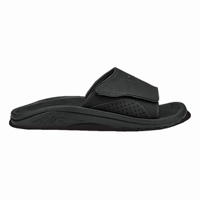 Strap Sandals Comfortable Men's Nalu Slide Sandal-Black/Black
