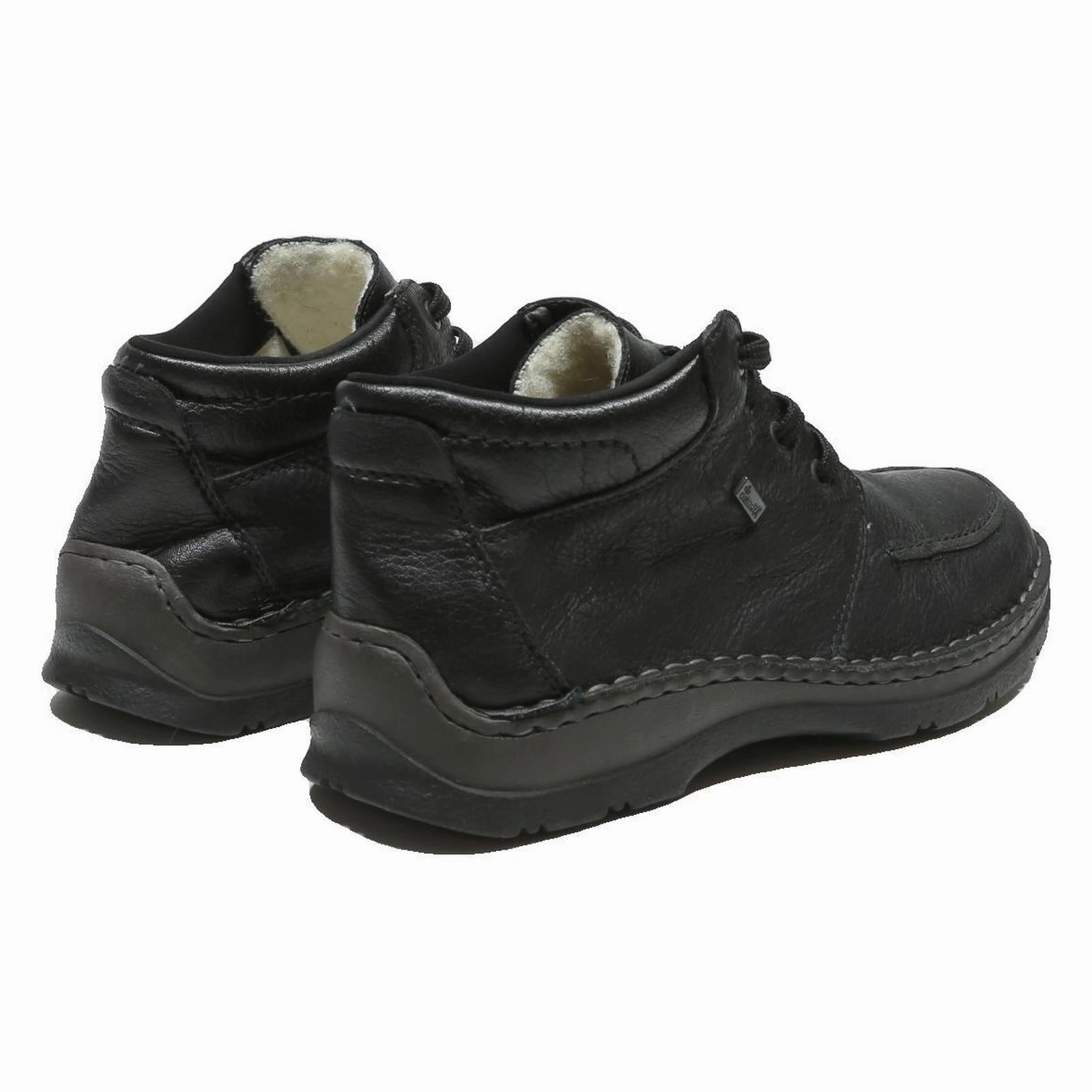 Nicks Handmade Boots RIEKER Mens Lace-Up Leather Ankle Boots Black UK 9 Comfort Casual Footwear