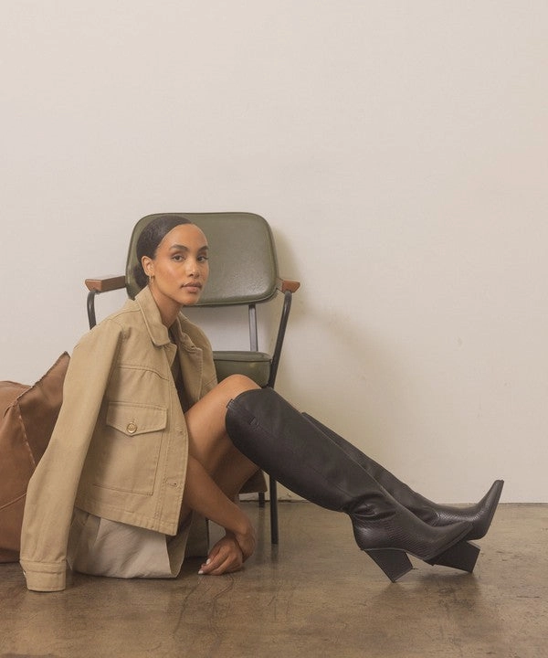 Yeezy Boots Sandalwood Western Knee High Boots