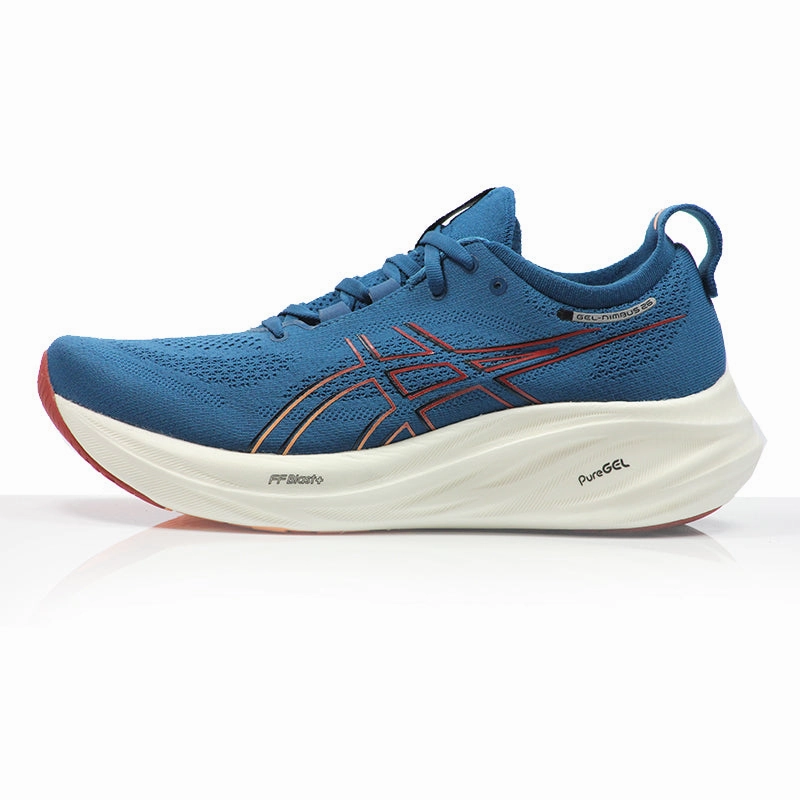 Asics Gel Nimbus 26 Men's Running Shoe - Rich Navy/Faded Orange Best Asics Shoes For Treadmill