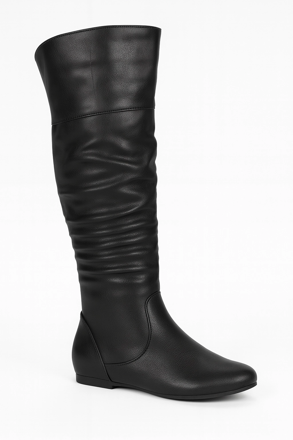 Floral Knee High Boots Ruched flat Knee-high Boots