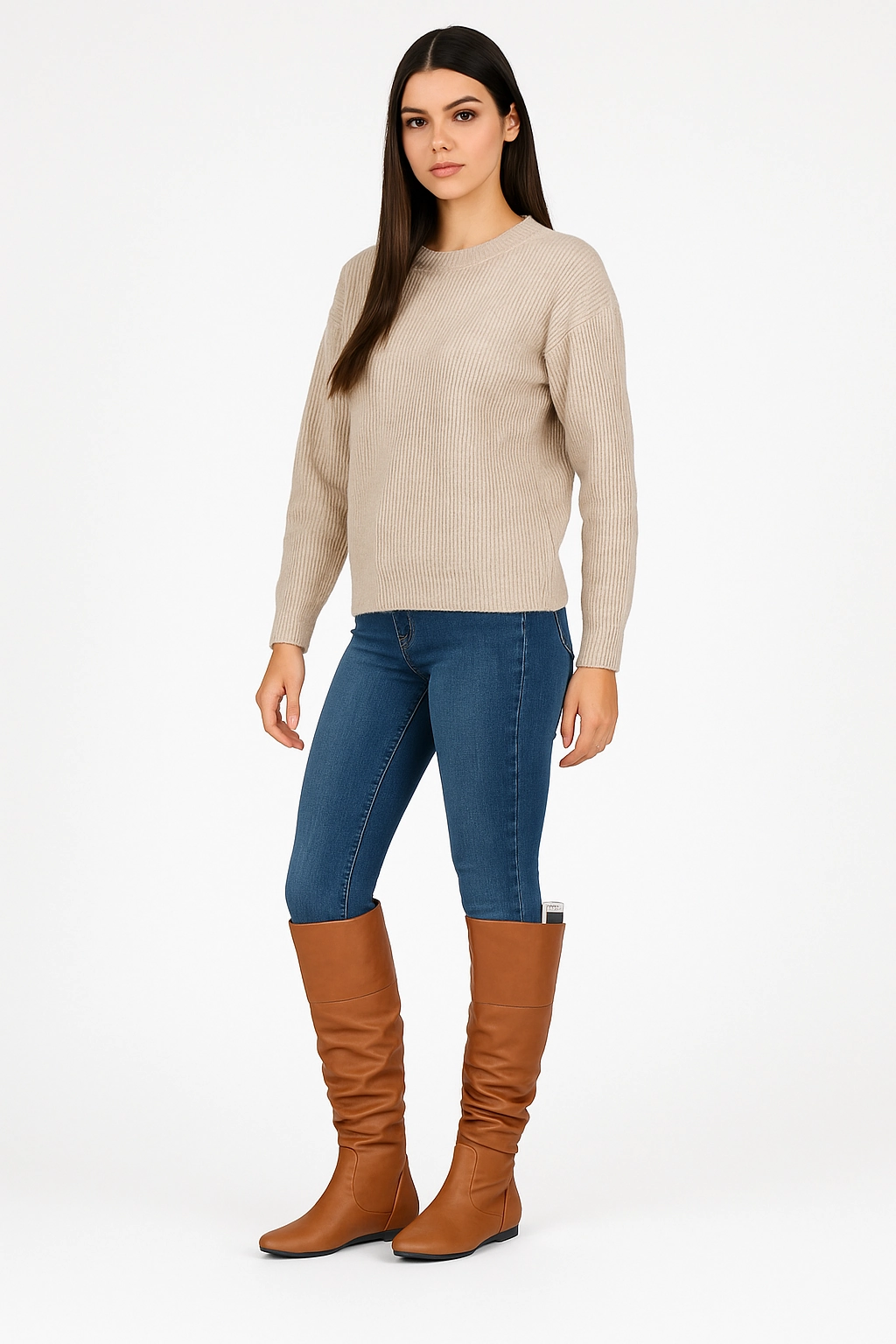 Ruched flat Knee-high Boots Giselle Flat Tall Boot Knee High