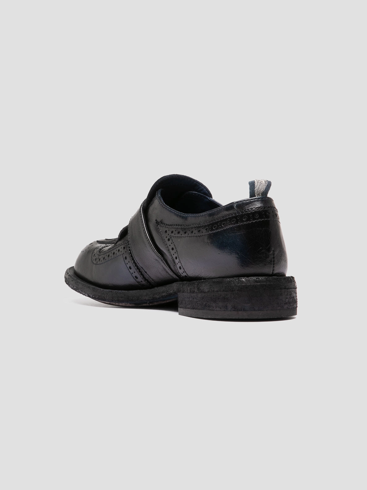 RUGGED 111 - Dark Navy Leather Monk Shoes Different Ways To Lace Up Tennis Shoes