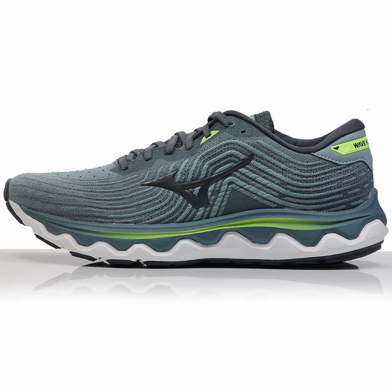 Mizuno Wave Horizon 6 Men's Running Shoe - Smoke Blue/Ebony/Neo Lime Cloudtec Shoes