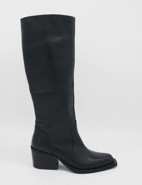 George Knee High Boots Runaway knee-high tall boots in black leather women's shoes