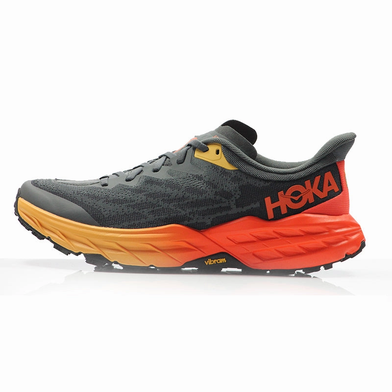 Hoka One One Speedgoat 5 Men's 2E Wide Fit Trail Shoe - Castlerock/Flame Orthotics And Running Shoes