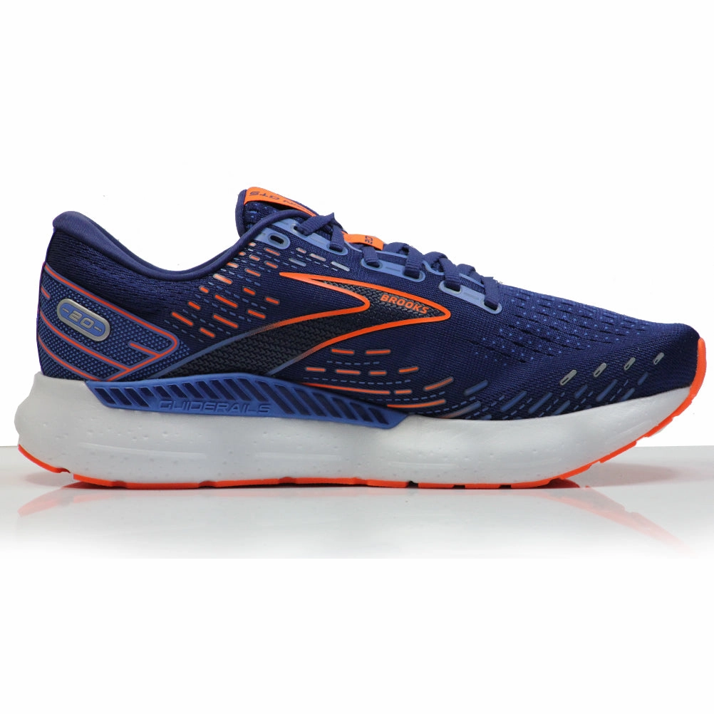 Best Running Shoes For Beginner Runners Brooks Glycerin GTS 20 Men's 2E Wide Fit Running Shoe - Blue Depths/Palace Blue/Orange