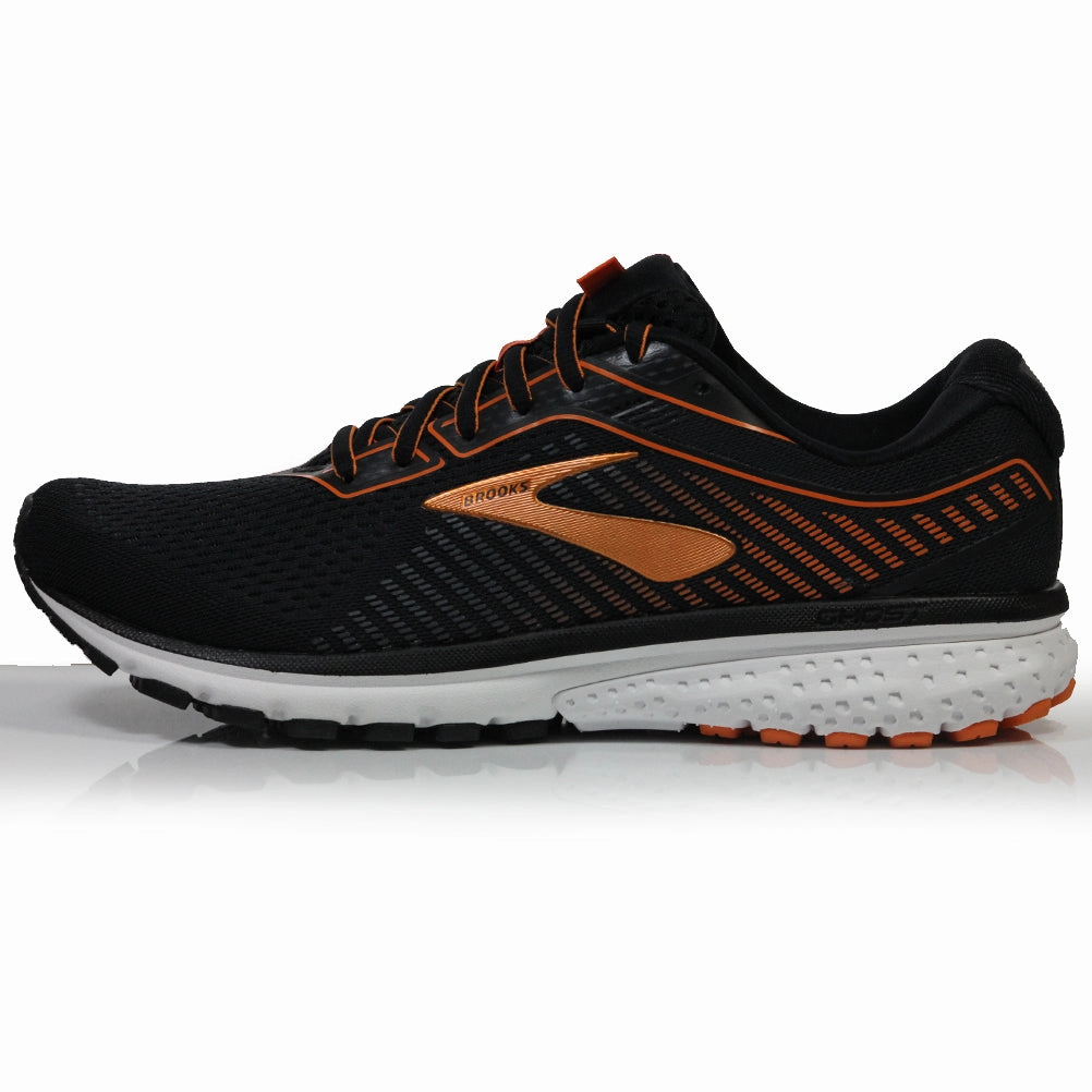 Neutral Trainer Running Shoe Brooks Ghost 12 Men's Running Shoe - Black/Turbulence/Orange