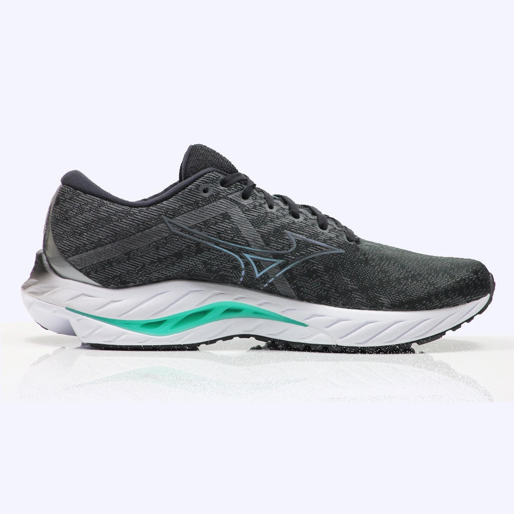 Best Running Shoe Stores New York City Gait Analysis Mizuno Wave Inspire 19 Men's Running Shoe - Black/Metallic Gray/Biscay Green