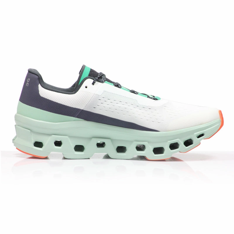 On CloudMonster Men's Running Shoe - Undyed-White/Creek Premium Running Shoes