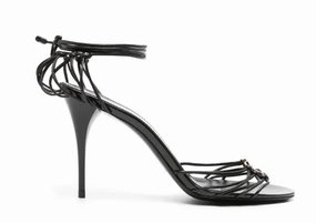 Feet In High Heels Photos Saint Laurent 90mm Babylone Cassandre-plaque leather sandals