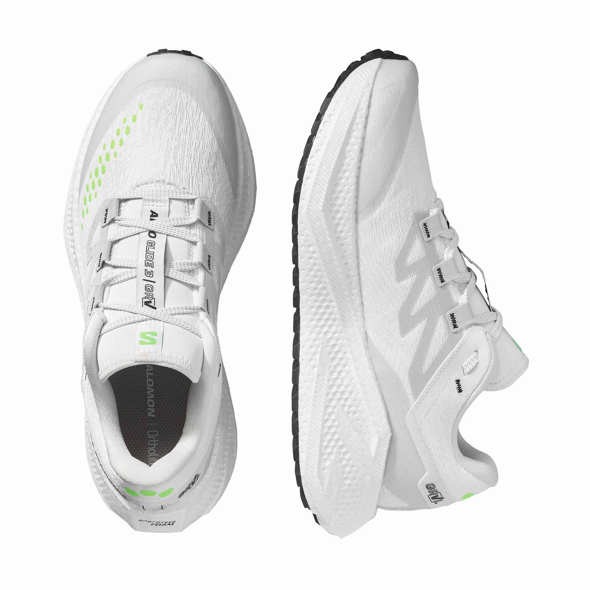 Salomon | Men's Aero Glide 3 GRVL Running Shoes - White/Ftw Silver/Green Gecko Best 50k Trail Shoes