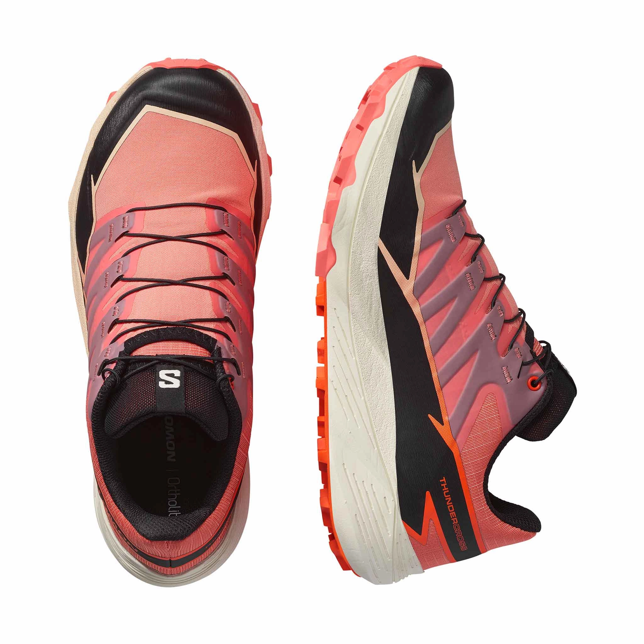 Salomon | Women's Thundercross Running Shoes - Fusion Coral/Black/Red Orange Best Trail For Camino De Santiago