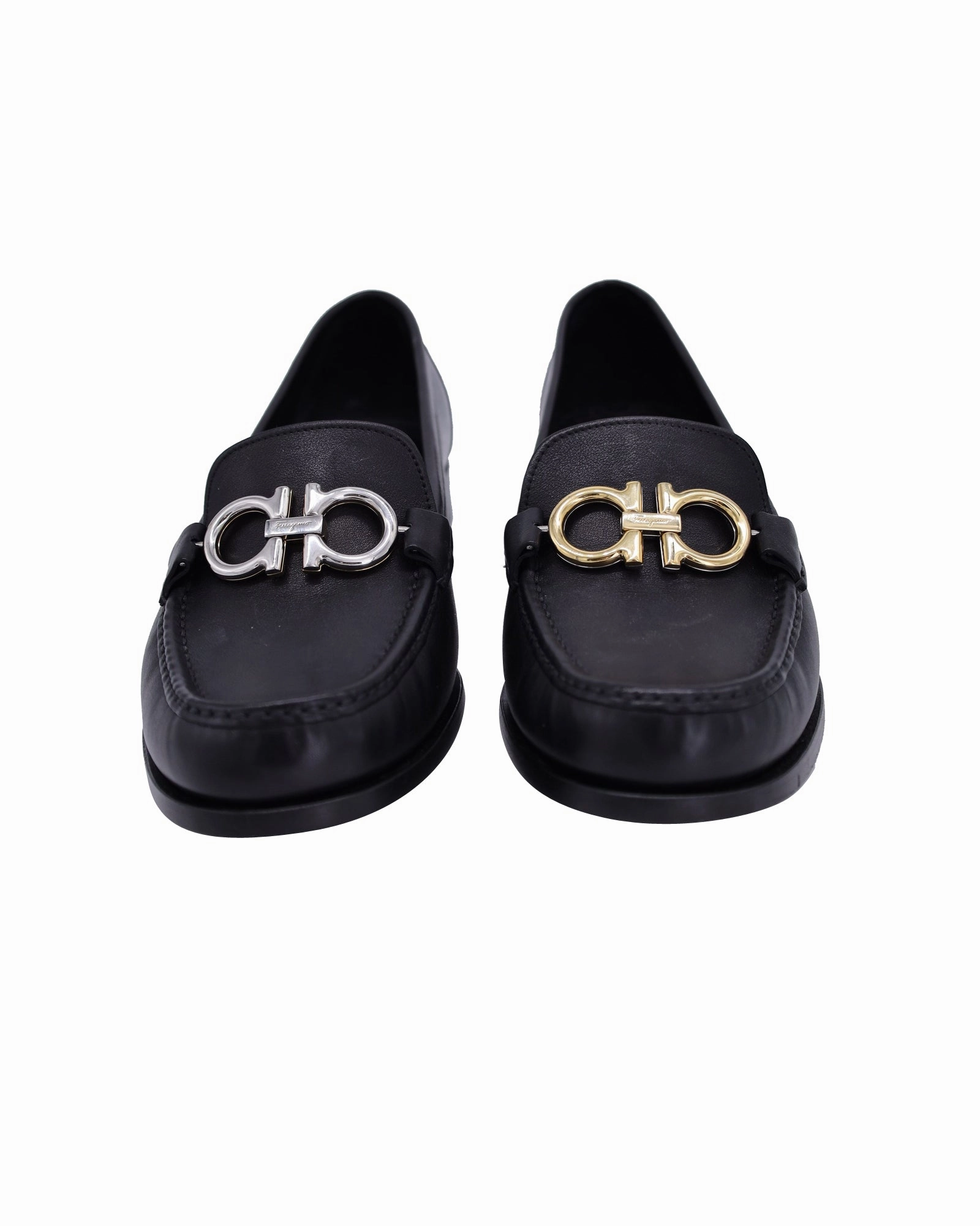 Martens Loafers Salvatore Ferragamo Gancini Loafers in Black Leather