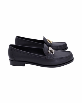 Salvatore Ferragamo Gancini Loafers in Black Leather Tux With Loafers