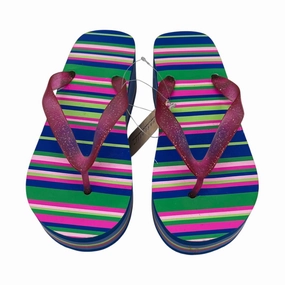 Surf Style Flip Flops SANDALS FLIP FLOPS by CHARLOTTE In BLUE, Size: 8