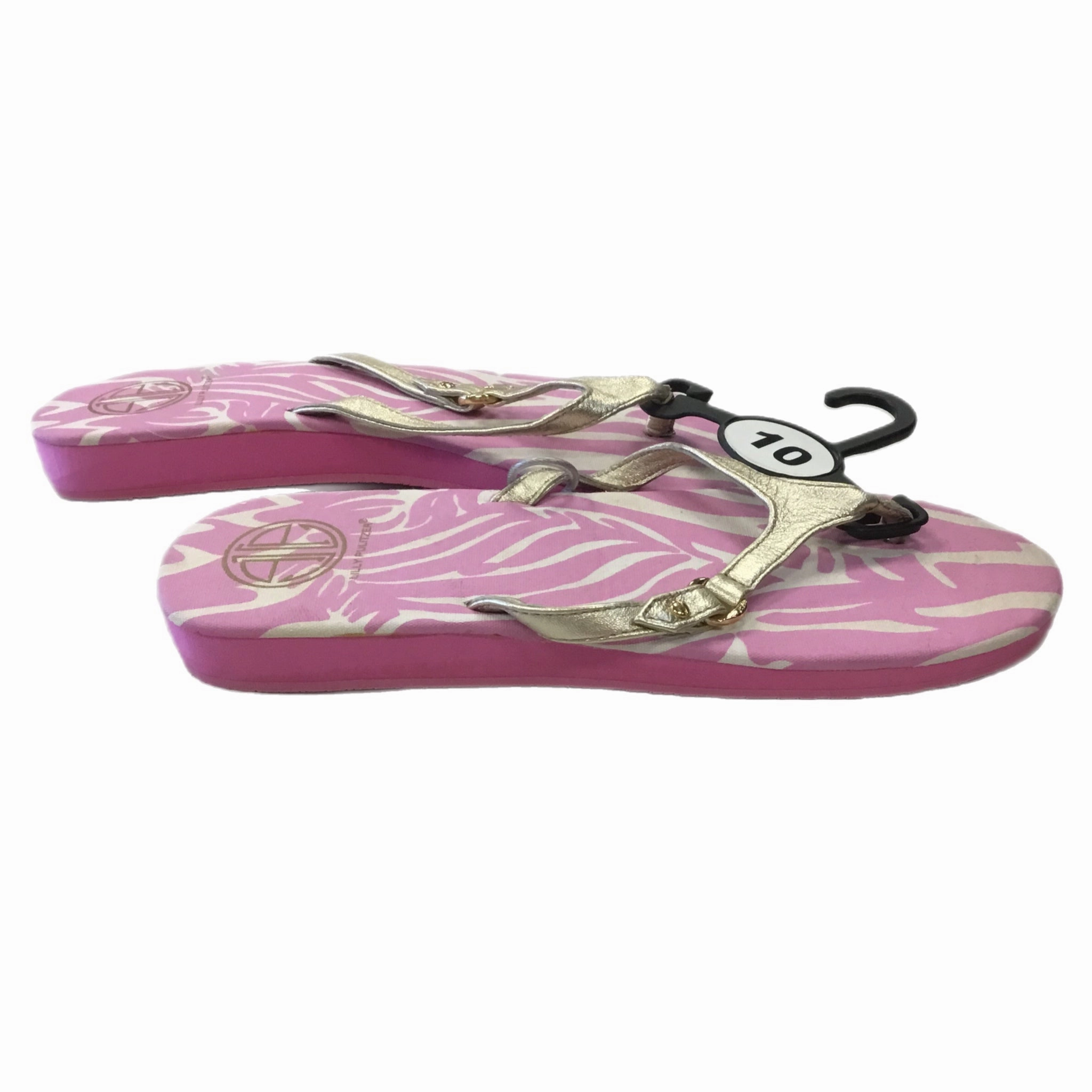 Sandals Flip Flops By Lilly Pulitzer In Pink, Size: 10.5 Flip Flops With Fabric Strips