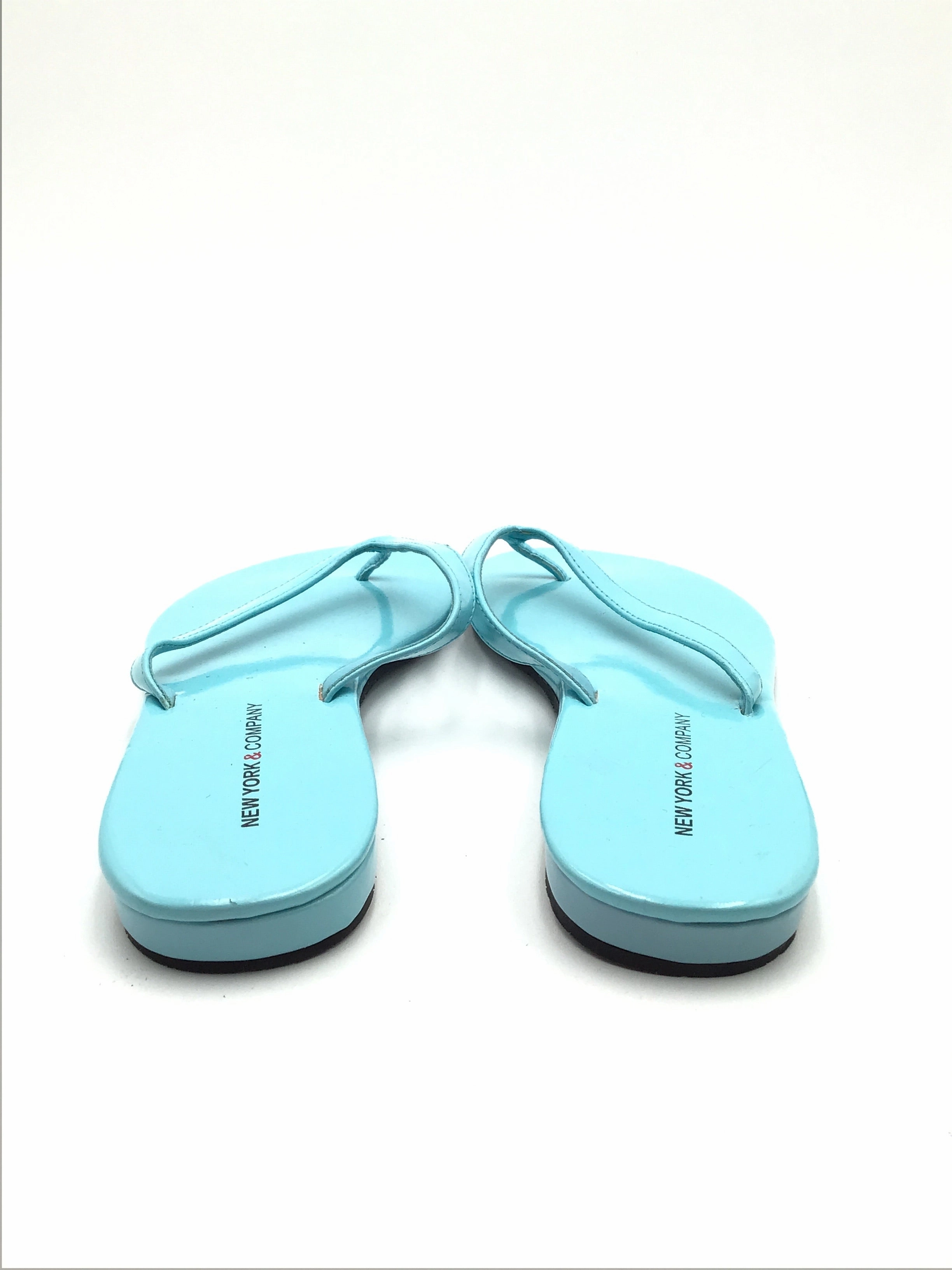 Sandals Flip Flops By New York And Co In Blue, Size: 7 Flip Flops 1970s