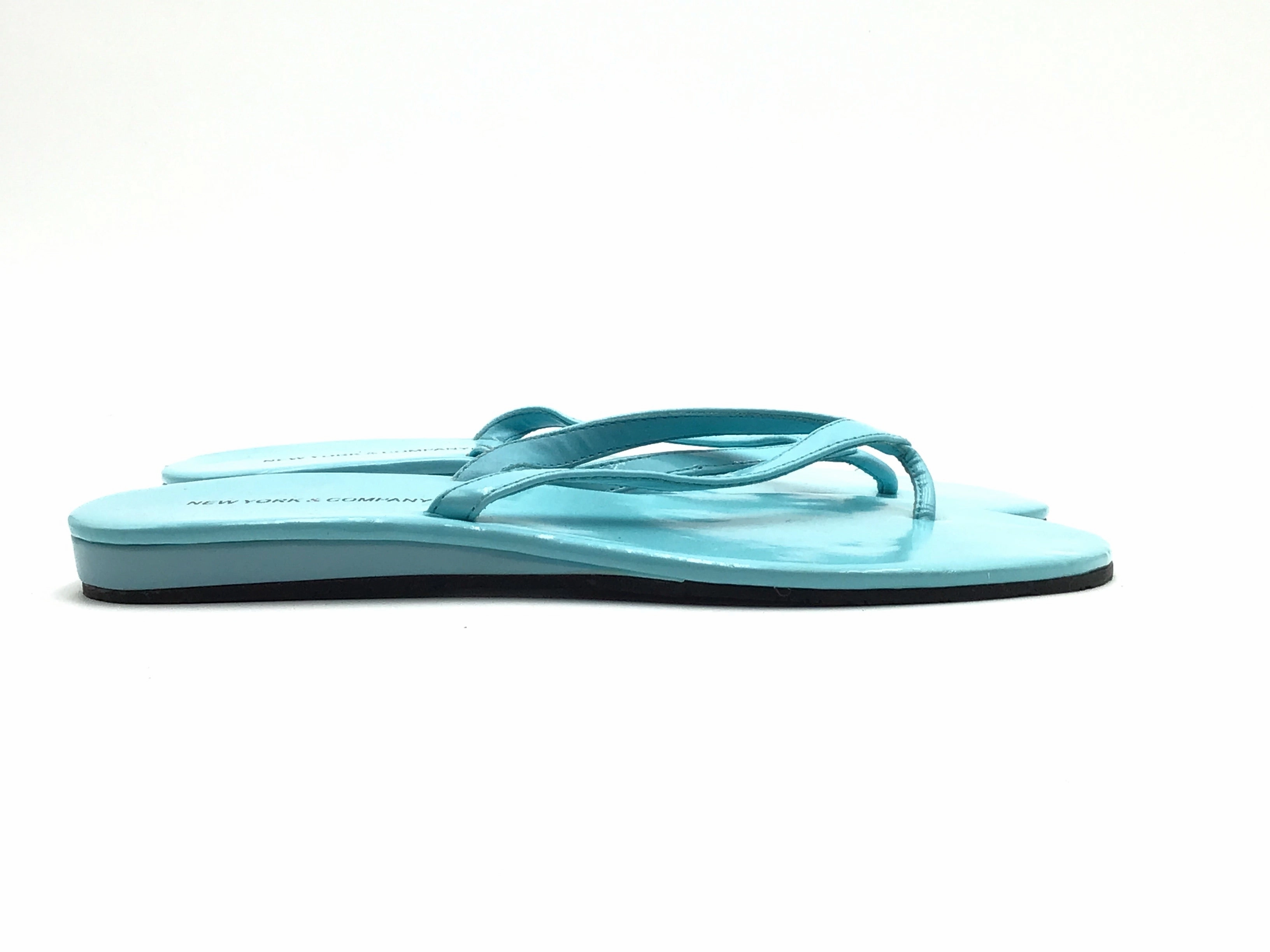 Flimsy Flip Flops Sandals Flip Flops By New York And Co In Blue, Size: 7