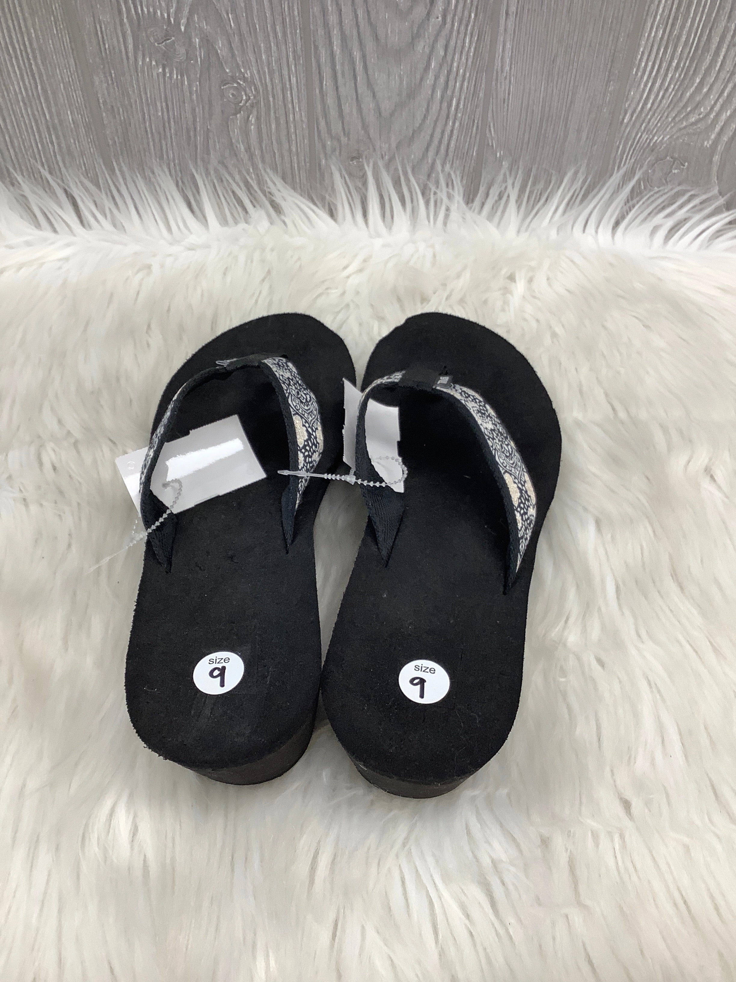 Sandals Flip Flops By Teva In Black, Size: 9 Ortho Heel Flip Flops