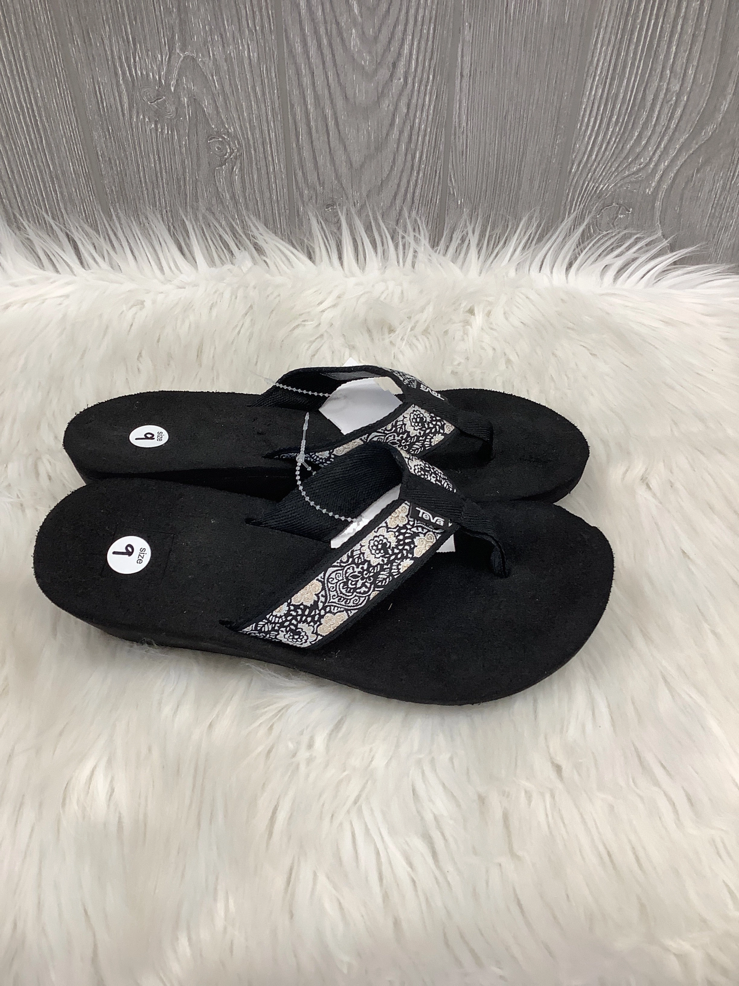 Flip Flops Recycled Materials Sandals Flip Flops By Teva In Black, Size: 9