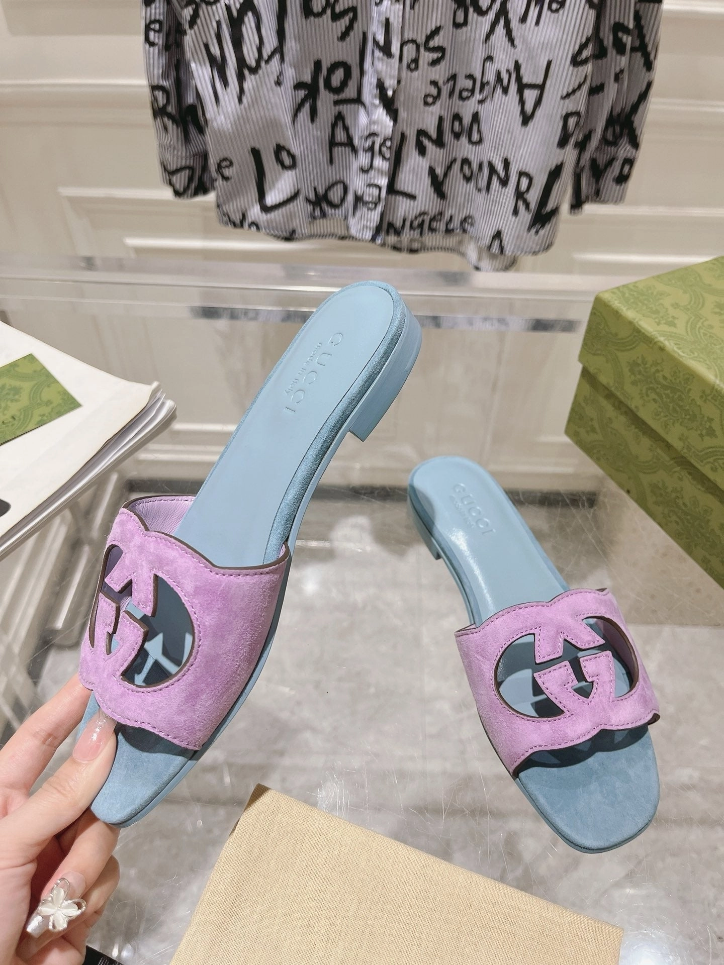 Slippers Logo SE1394 GC Silde Sandals / Size5-11