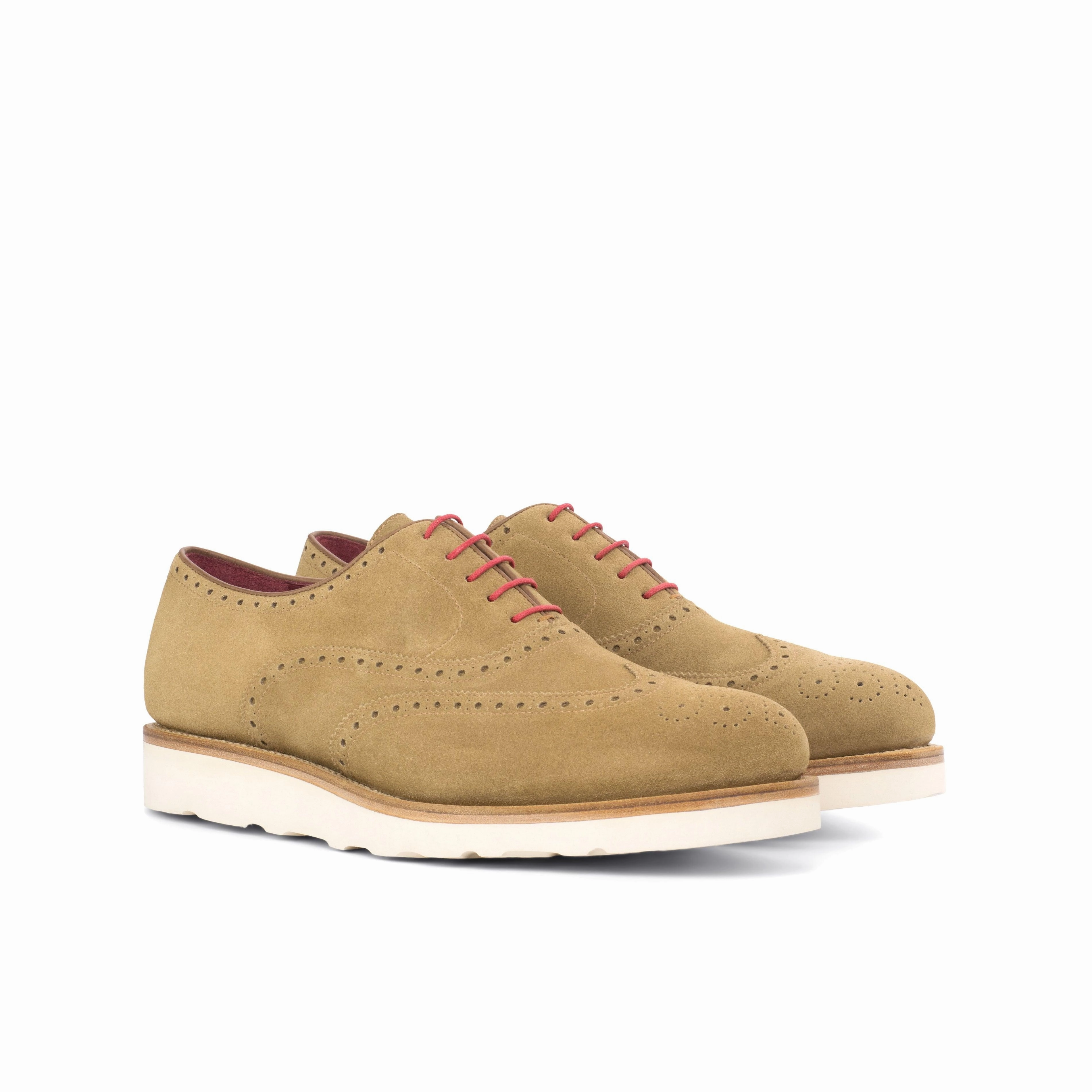 Casual Beige Suede Brogues Brogan Shoes 1950