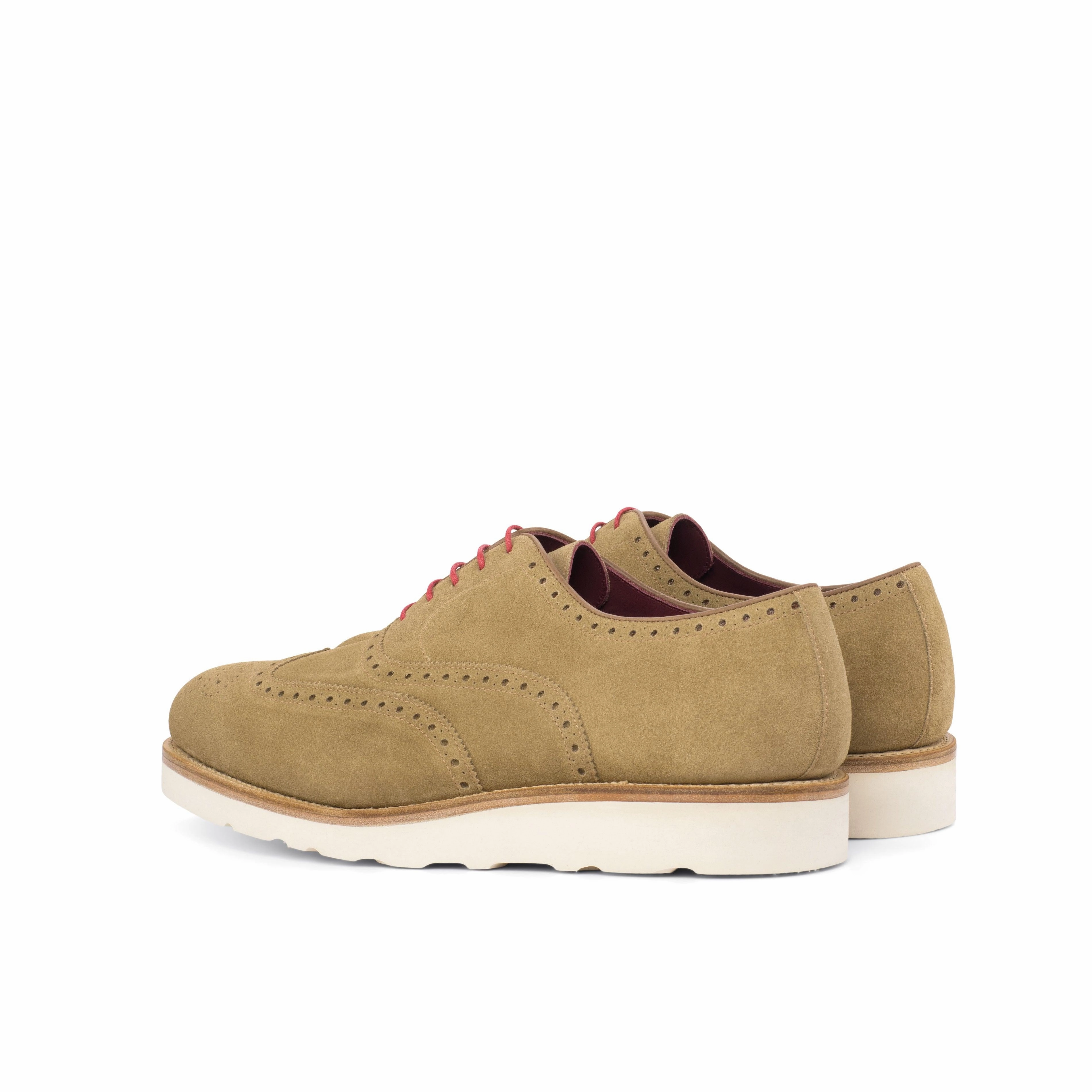 Derby Brogue Casual Beige Suede Brogues