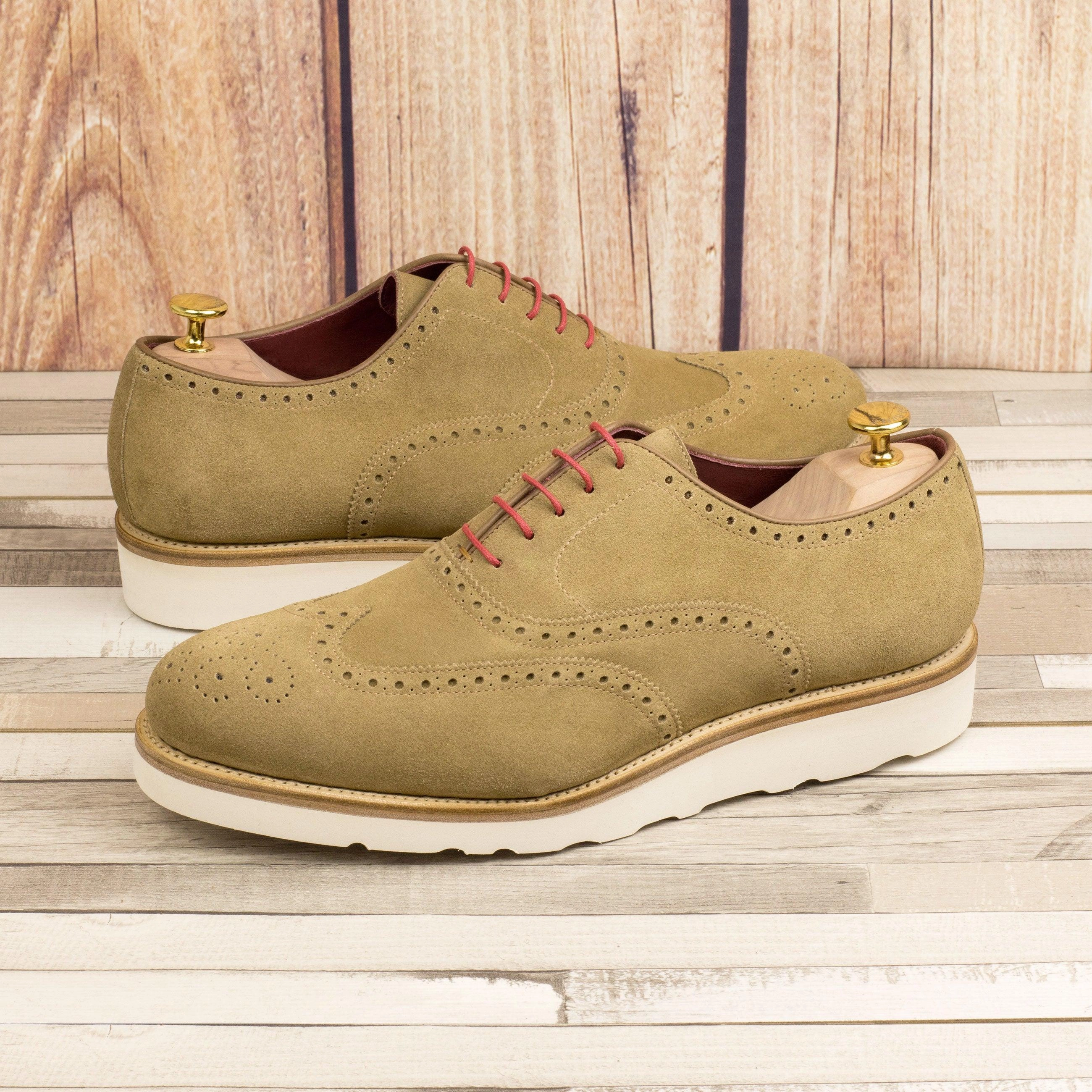 Brogues With Sole Casual Beige Suede Brogues